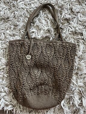 The Sak Crochet Knit Tote in Brown